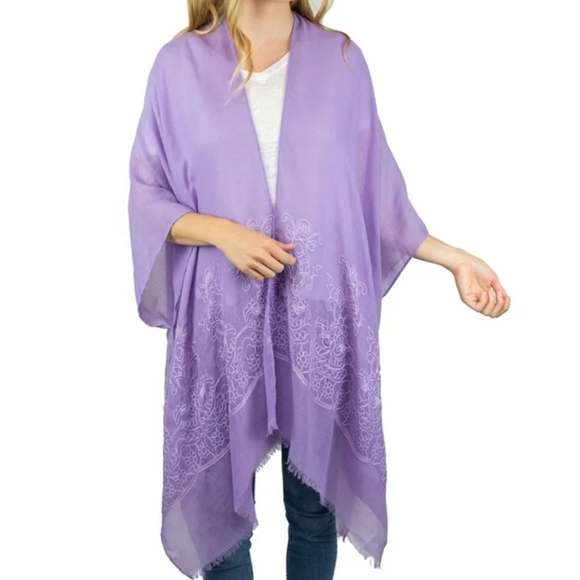Dreamy Embroidered Open-Front Layering  duster - Picture 13 of 14